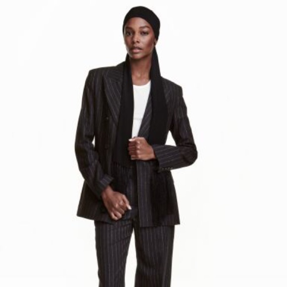 Zara Wool Black Double Breasted Jacket
